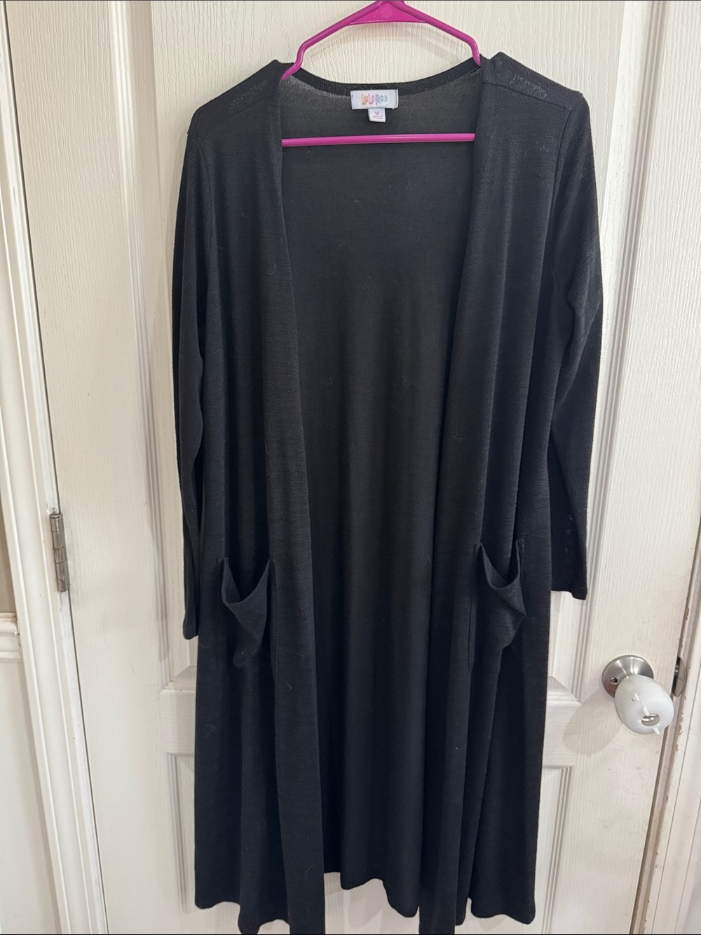 LuLaRoe Black Open-Front Longline Cardigan